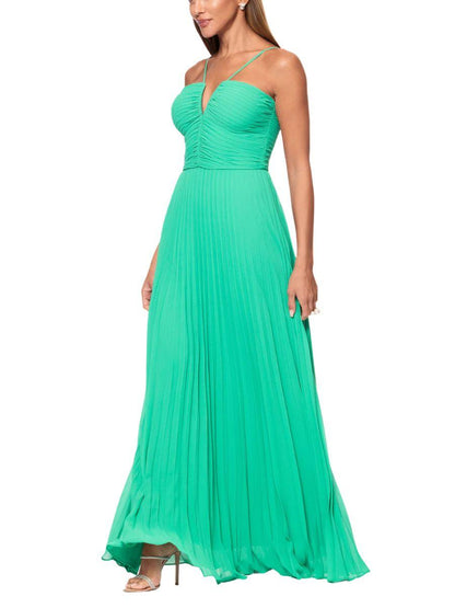 Vestido Largo en Gasa Cuello Halter