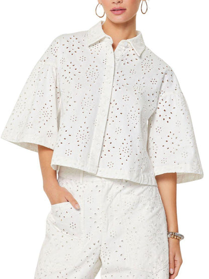 Set Blanco Calado con Ojillos