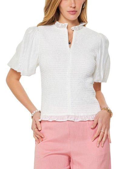Blusa Blanca Smock Manga Globo