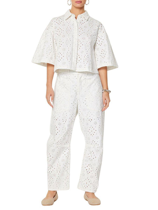 Set Blanco Calado con Ojillos