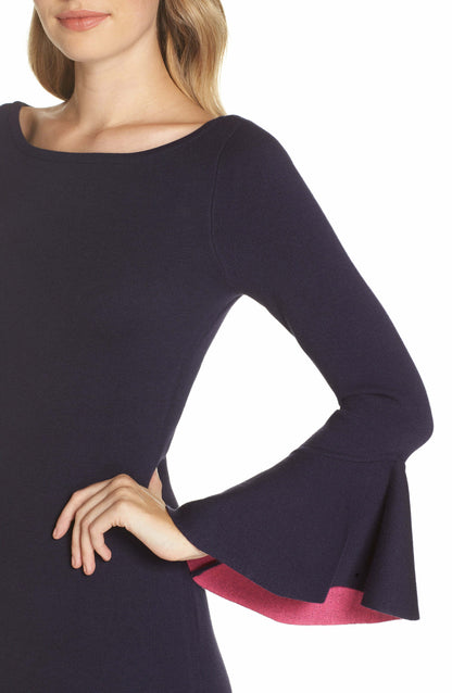 Vestido Corto tipo sweater con mangas campana
