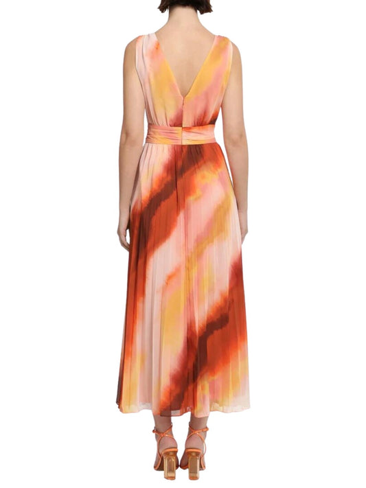 Vestido Midi sin manga con falda plisada
