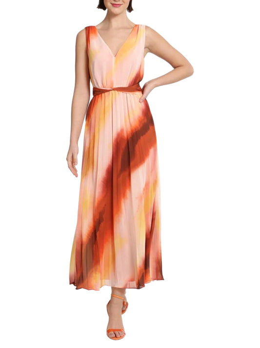 Vestido Midi sin manga con falda plisada