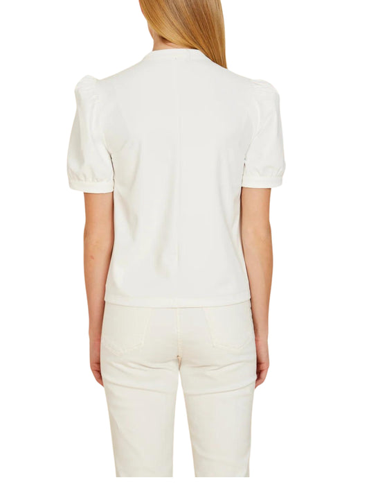 Blusa de manga corta en piel vegana