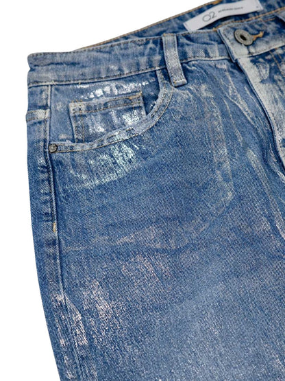 Jeans metálicos corte slim