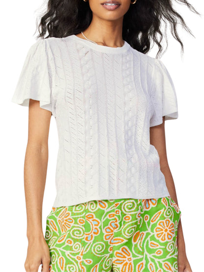 Blusa de punto con manga corta.
