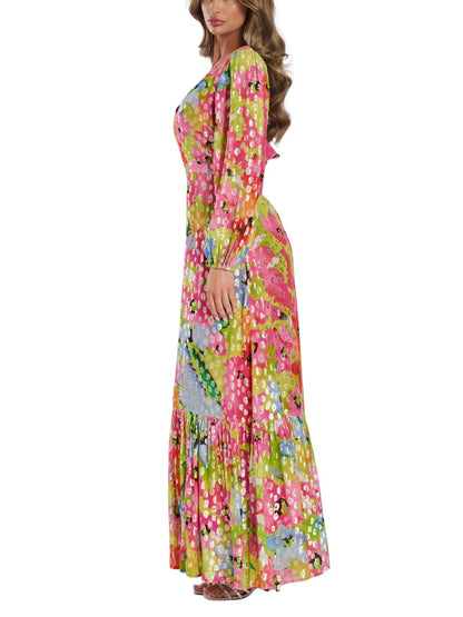 Maxi vestido manga globo