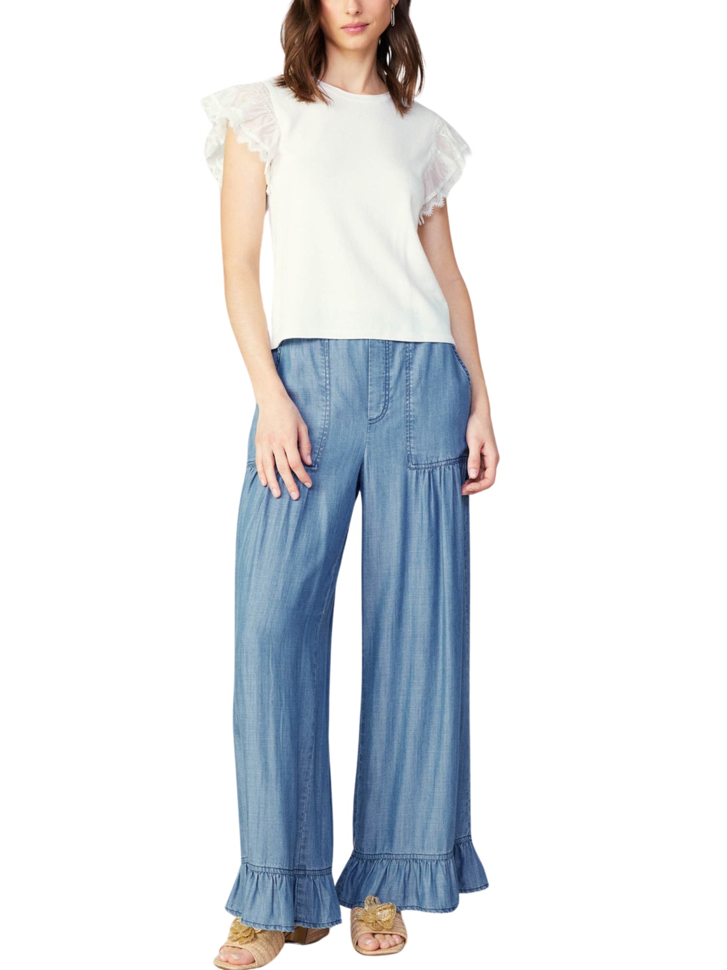 Blusa de punto con manga corta