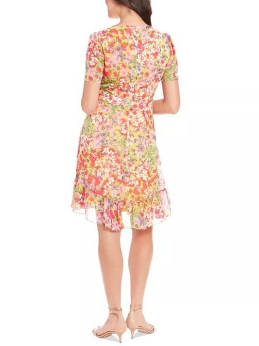 Vestido corto con escarola