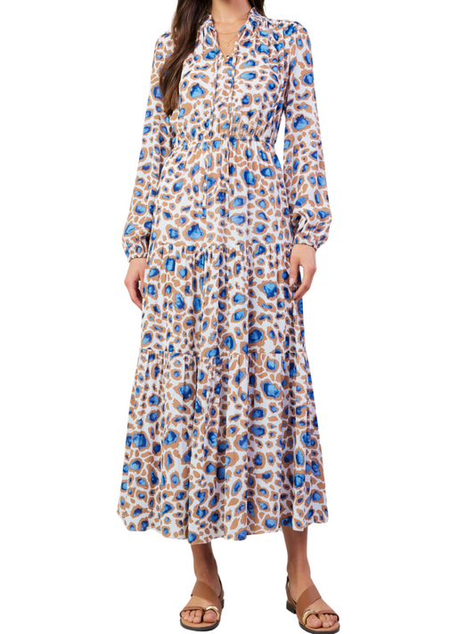 Maxi vestido con print de leopardo