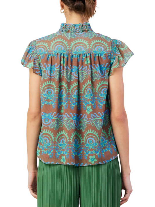 Blusa de manga plisada