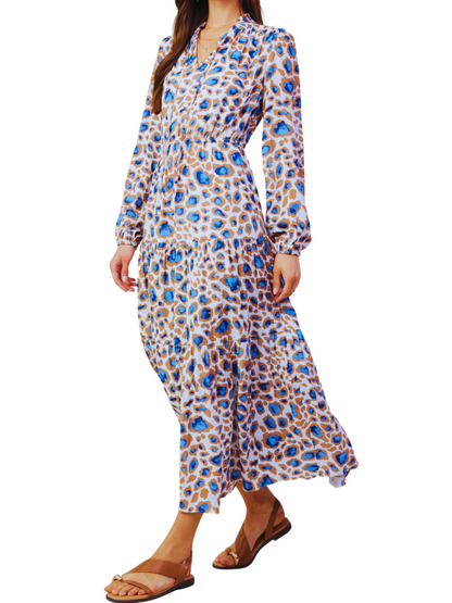 Maxi vestido con print de leopardo