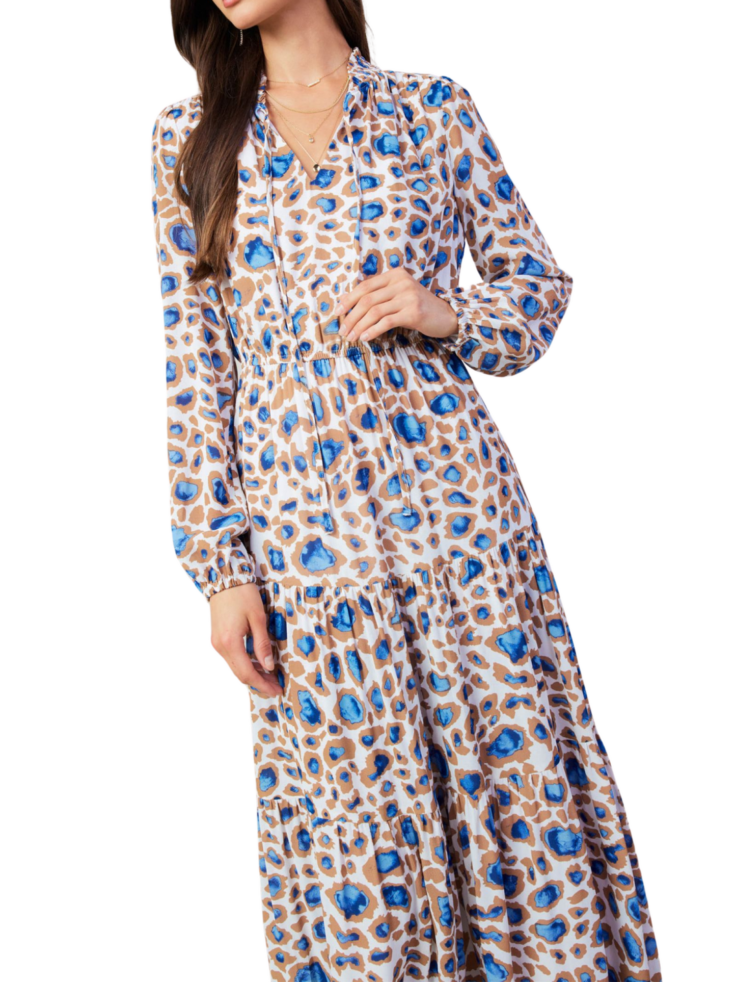 Maxi vestido con print de leopardo