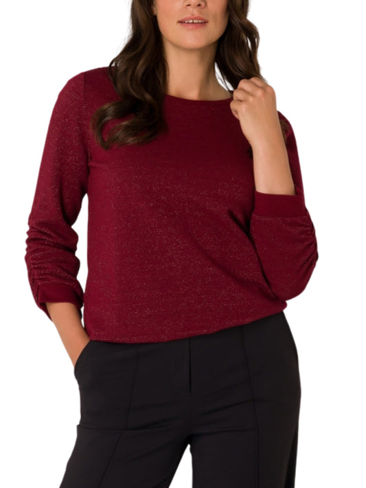 Sweater de punto con fibra metálica