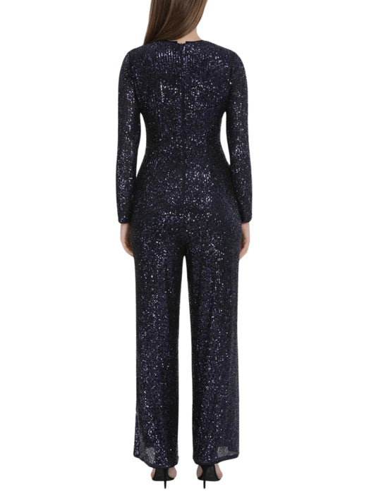 Jumpsuit de lentejuela con manga larga