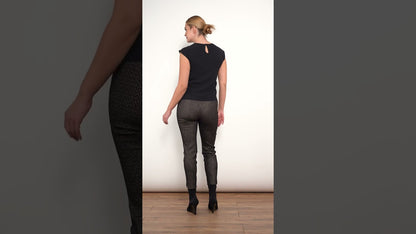 Pantalón de control abdominal metalizado