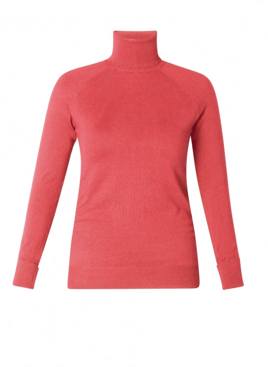 Sweater metálico de punto con cuello alto