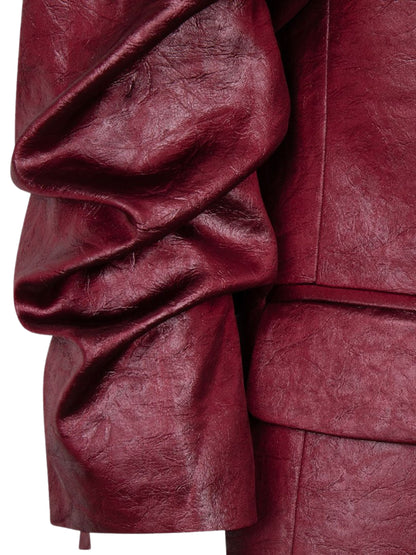 Blazer metálico de piel vegana efecto arrugado