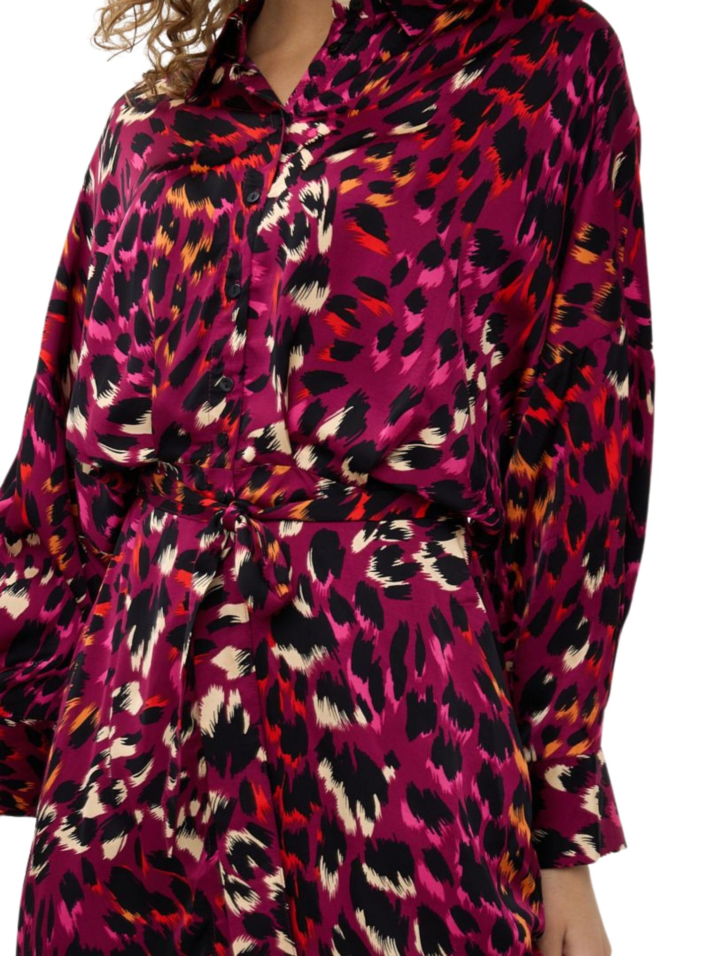 Vestido midi en animal print
