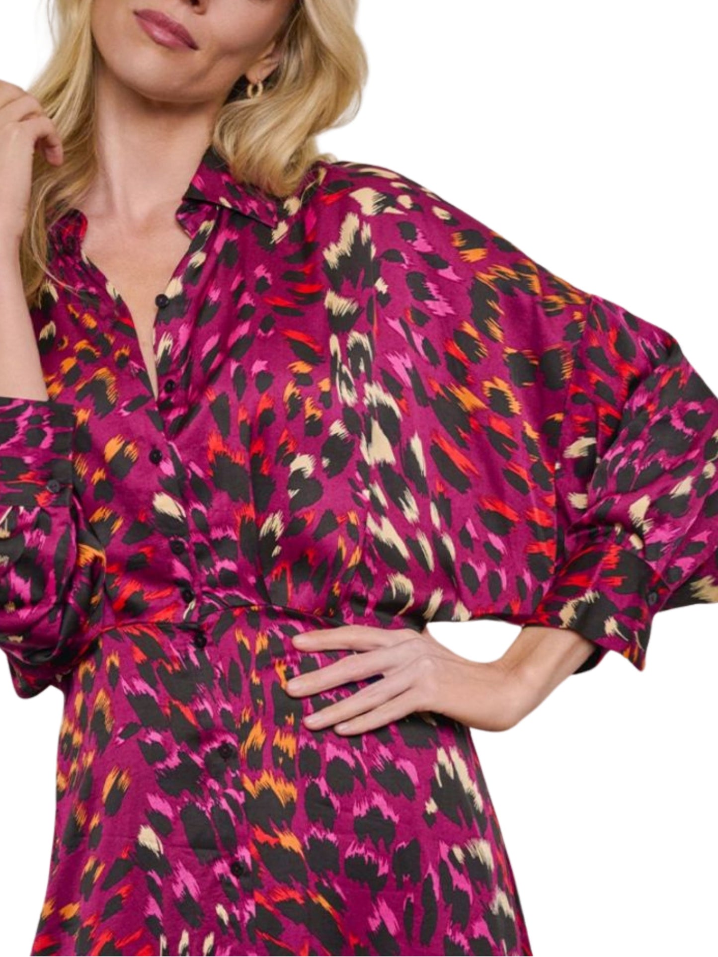 Vestido midi en animal print