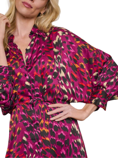 Vestido midi en animal print