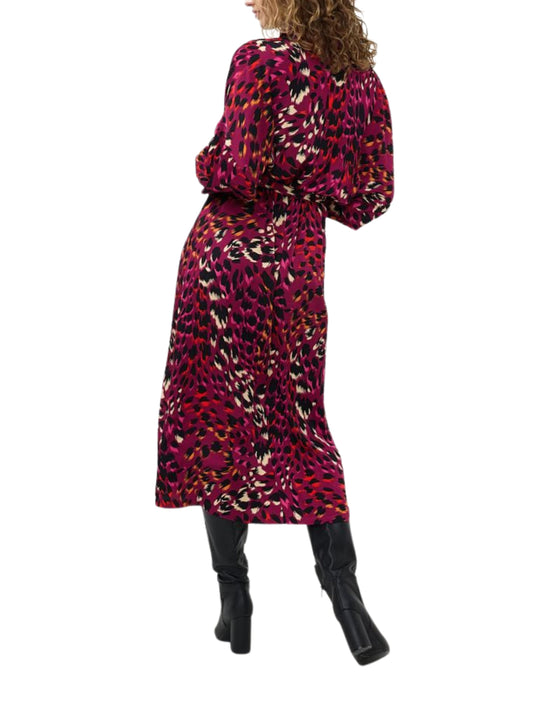 Vestido midi en animal print