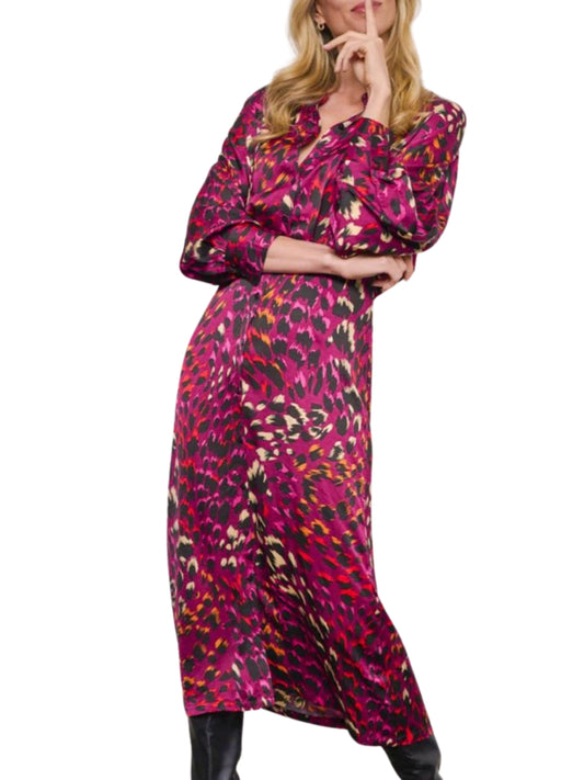 Vestido midi en animal print