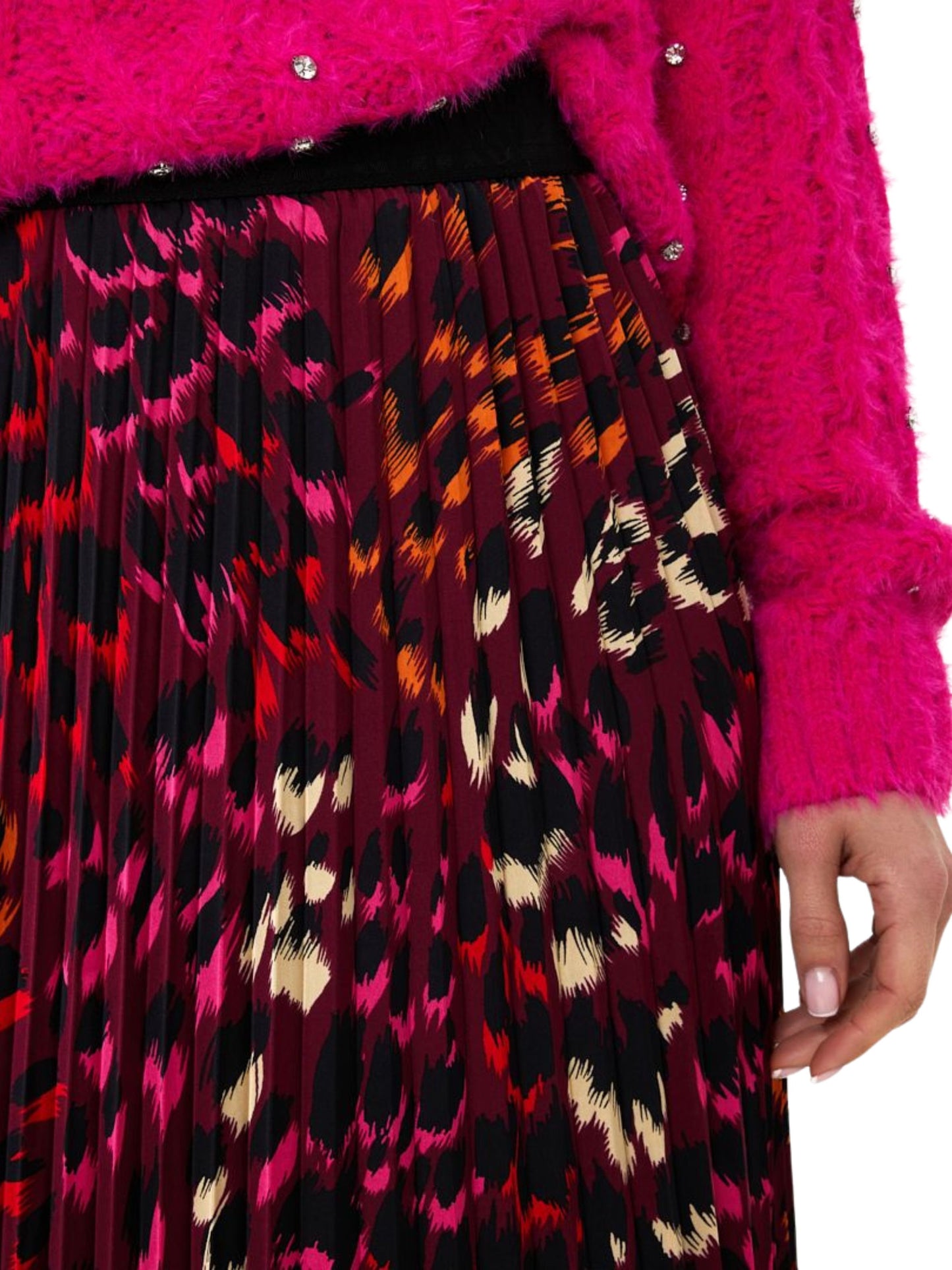 Falda plisada en animal print