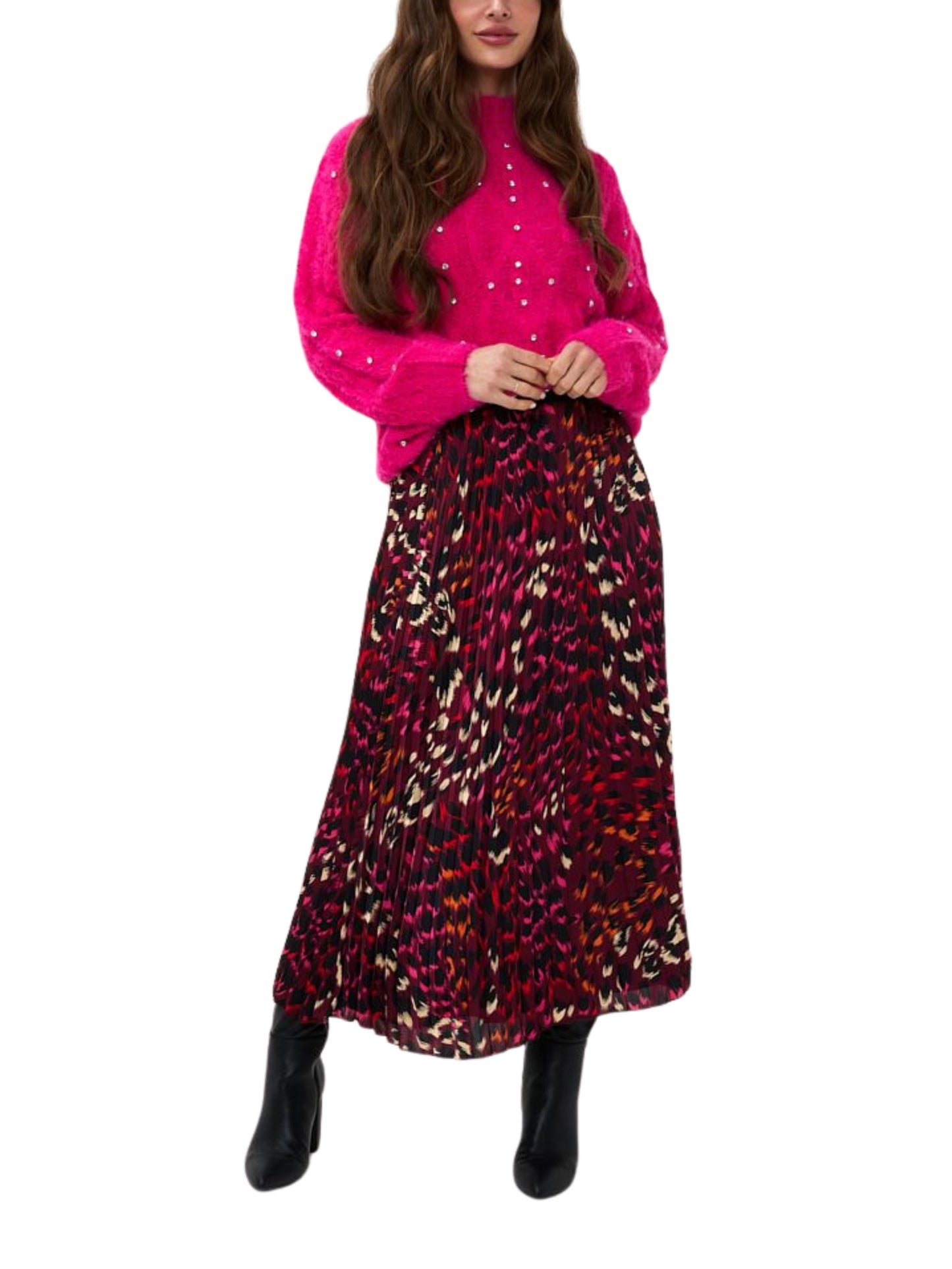 Falda plisada en animal print