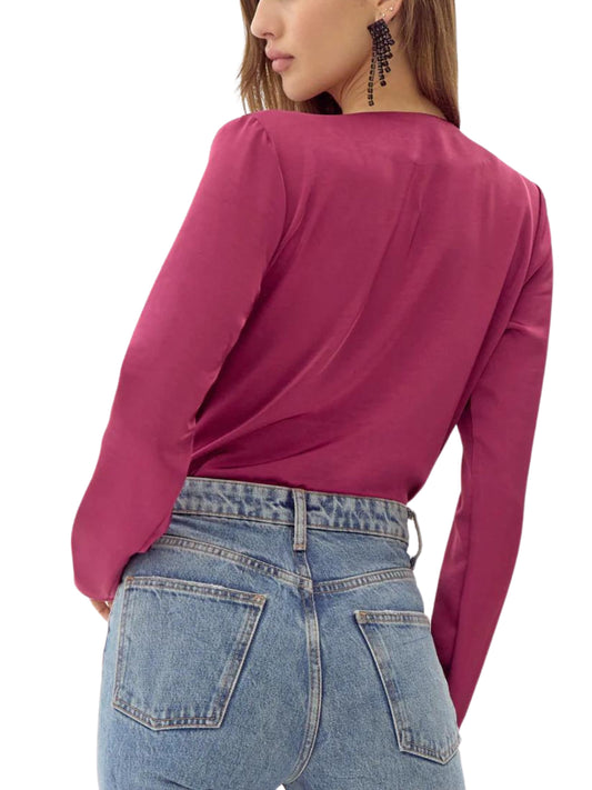 Panty blusa de manga larga con encaje
