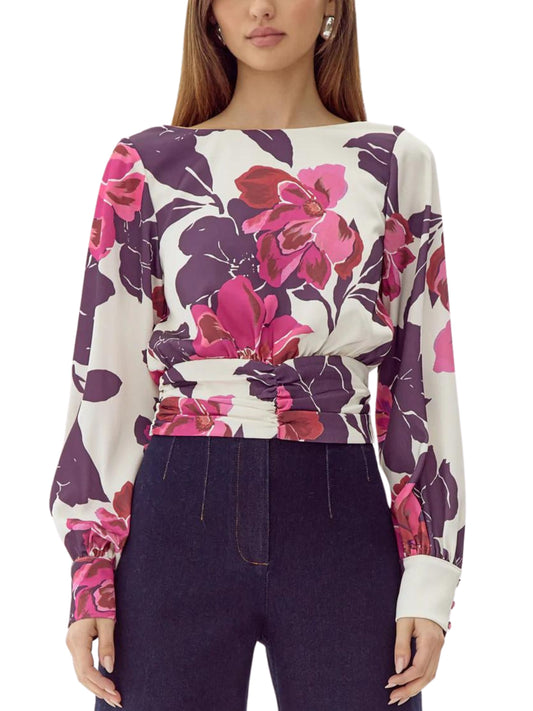 Blusa de manga larga con espalda en V