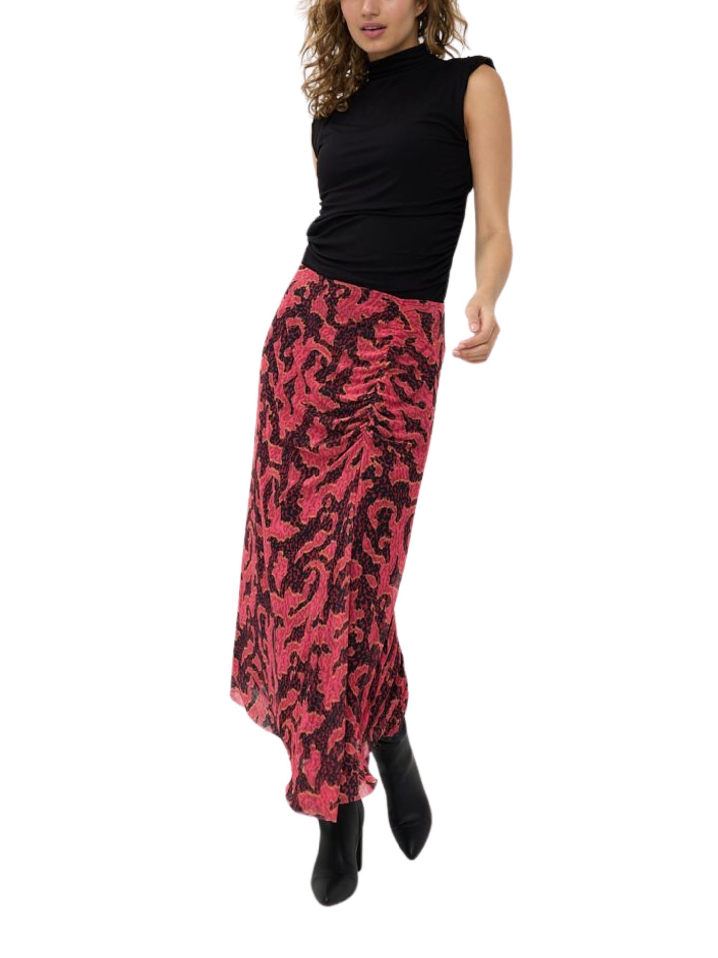 Falda drapeada en mesh