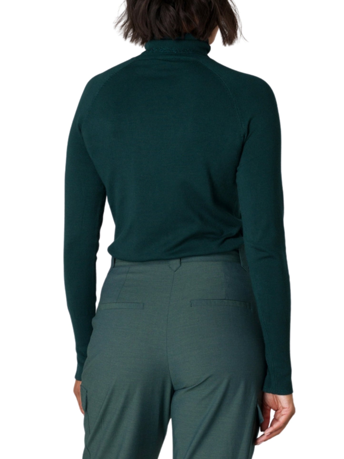Sweater metálico de punto con cuello alto