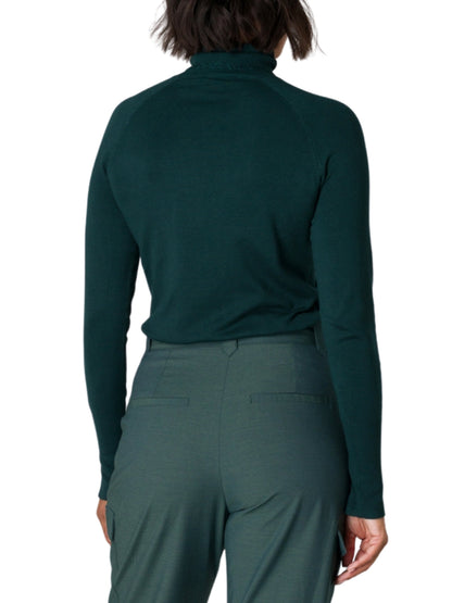 Sweater metálico de punto con cuello alto
