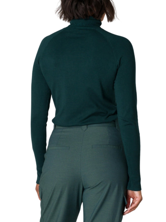 Sweater metálico de punto con cuello alto