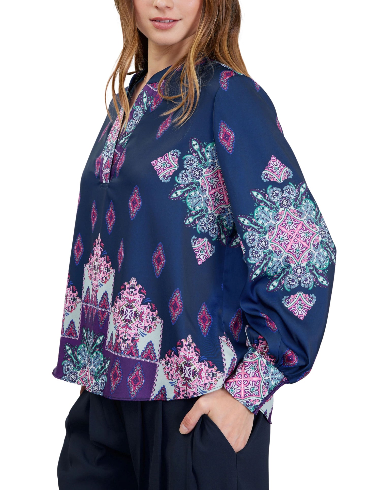 Blusa de manga larga multi color