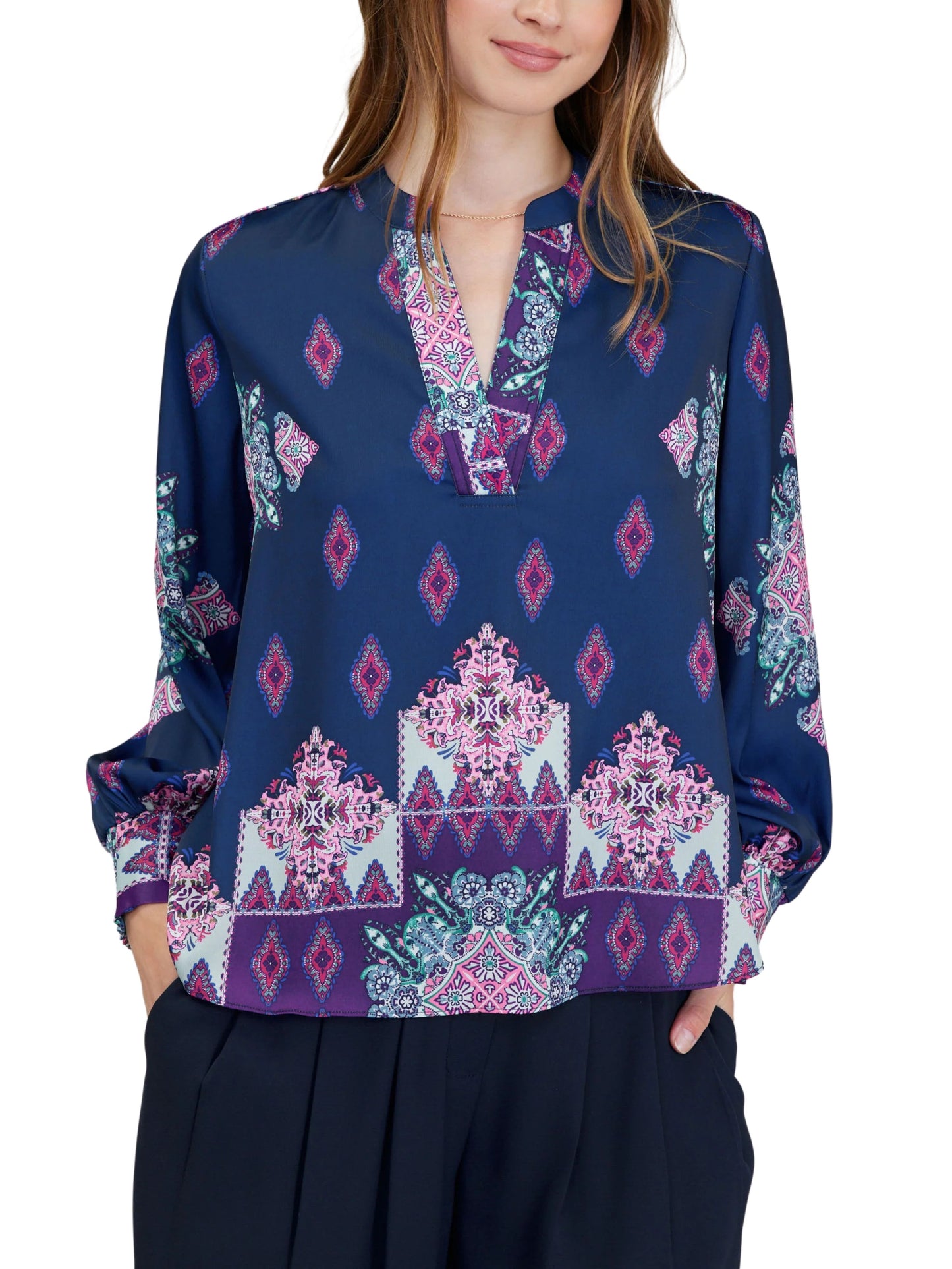 Blusa de manga larga multi color