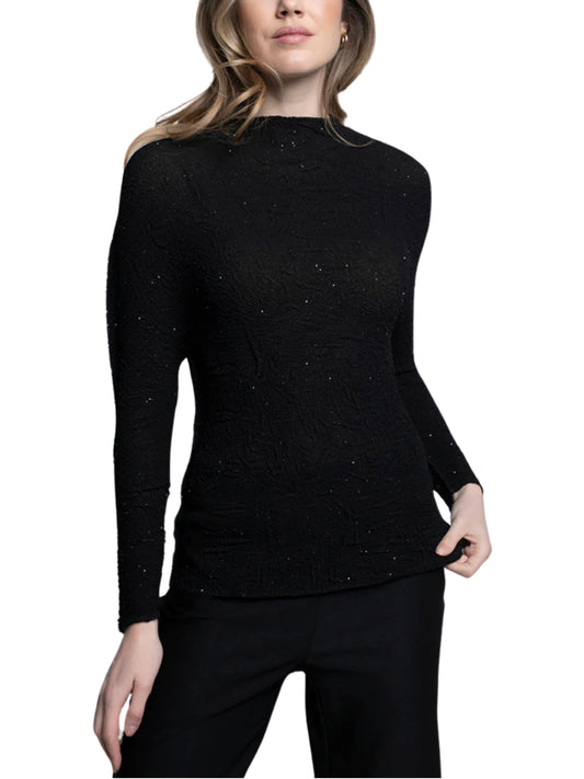 Blusa con gliter efecto arrugado.