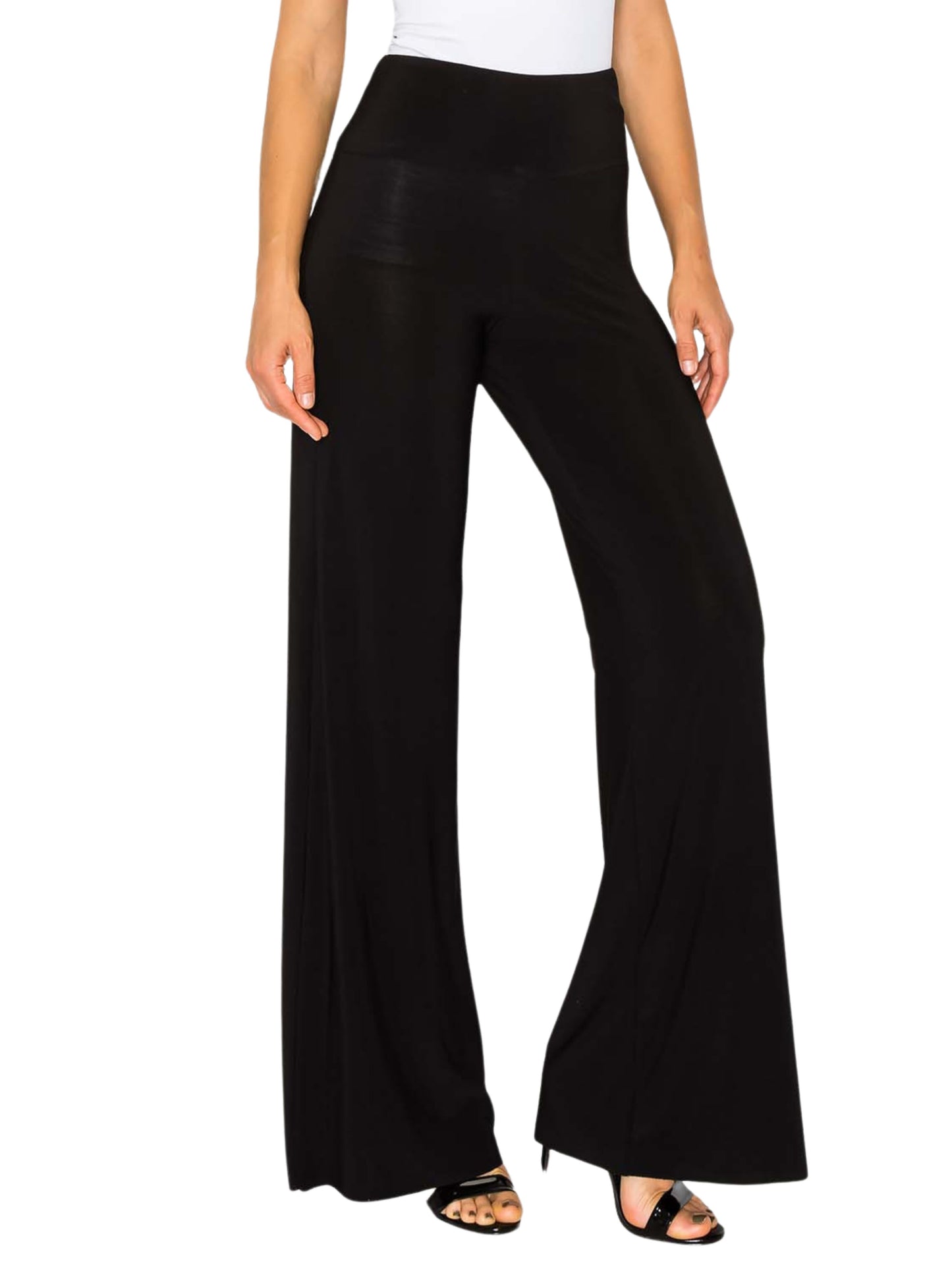 Pantalón en jersey de pierna amplia