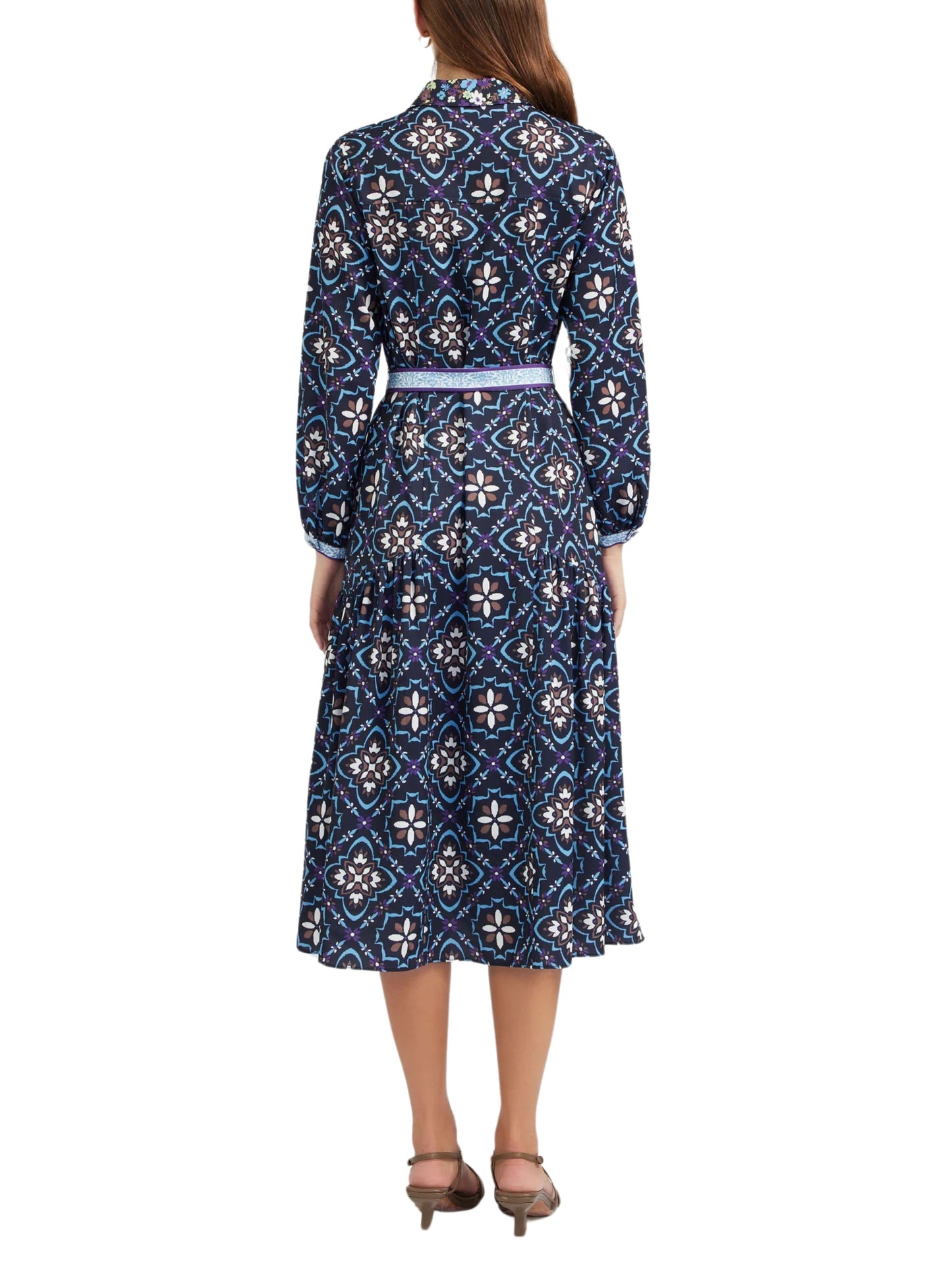 Vestido midi de manga larga