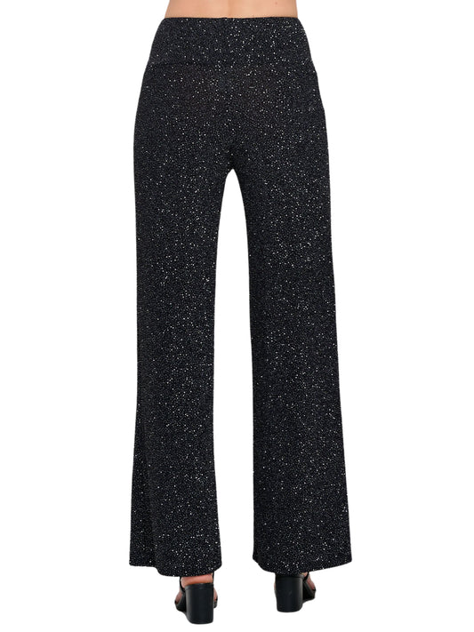 Pantalón de gliter con pierna amplia