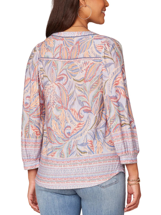 Blusa de manga 3/4 multicolor