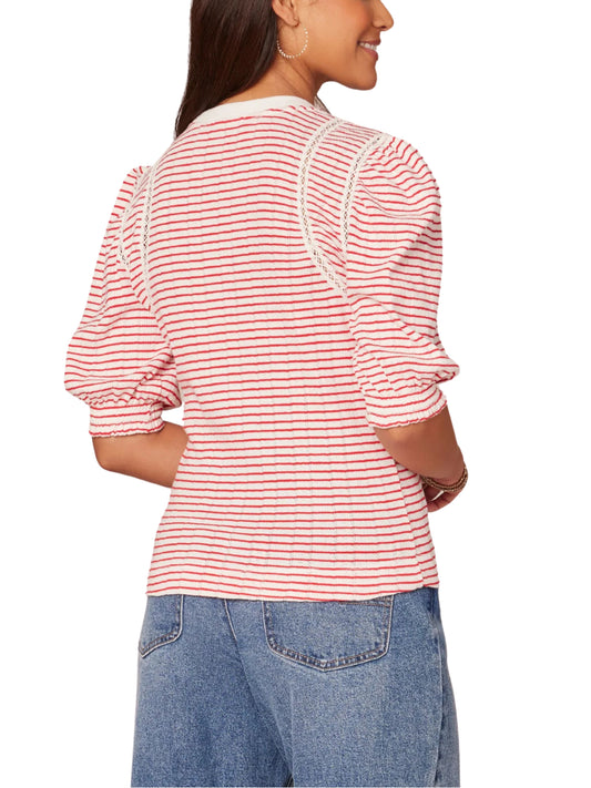 Blusa rayada manga globo