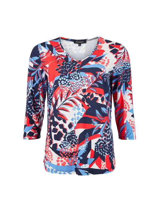 Blusa en jersey de manga 3/4