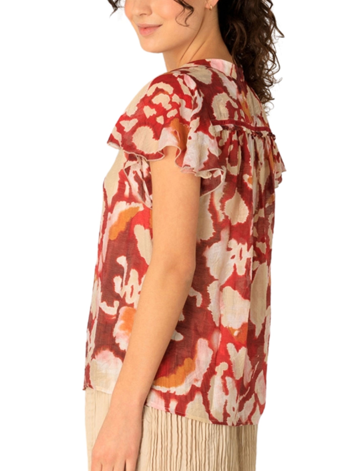 Blusa manga corta multicolor