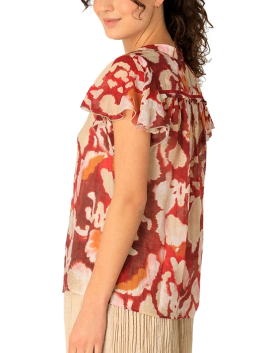 Blusa manga corta multicolor