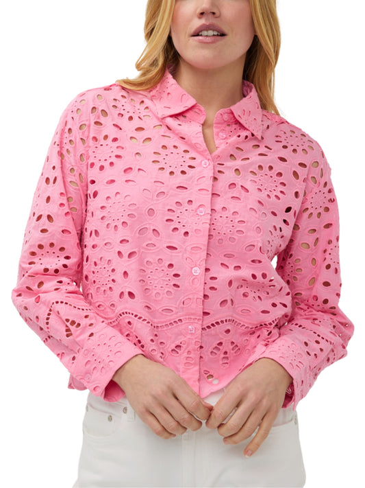 Blusa de manga larga con ojillos.