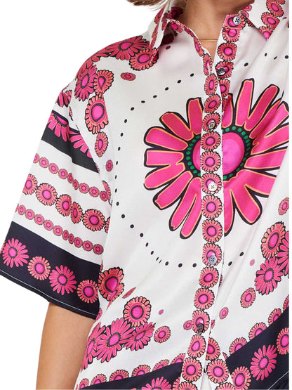 Conjunto de blusa y short satinado