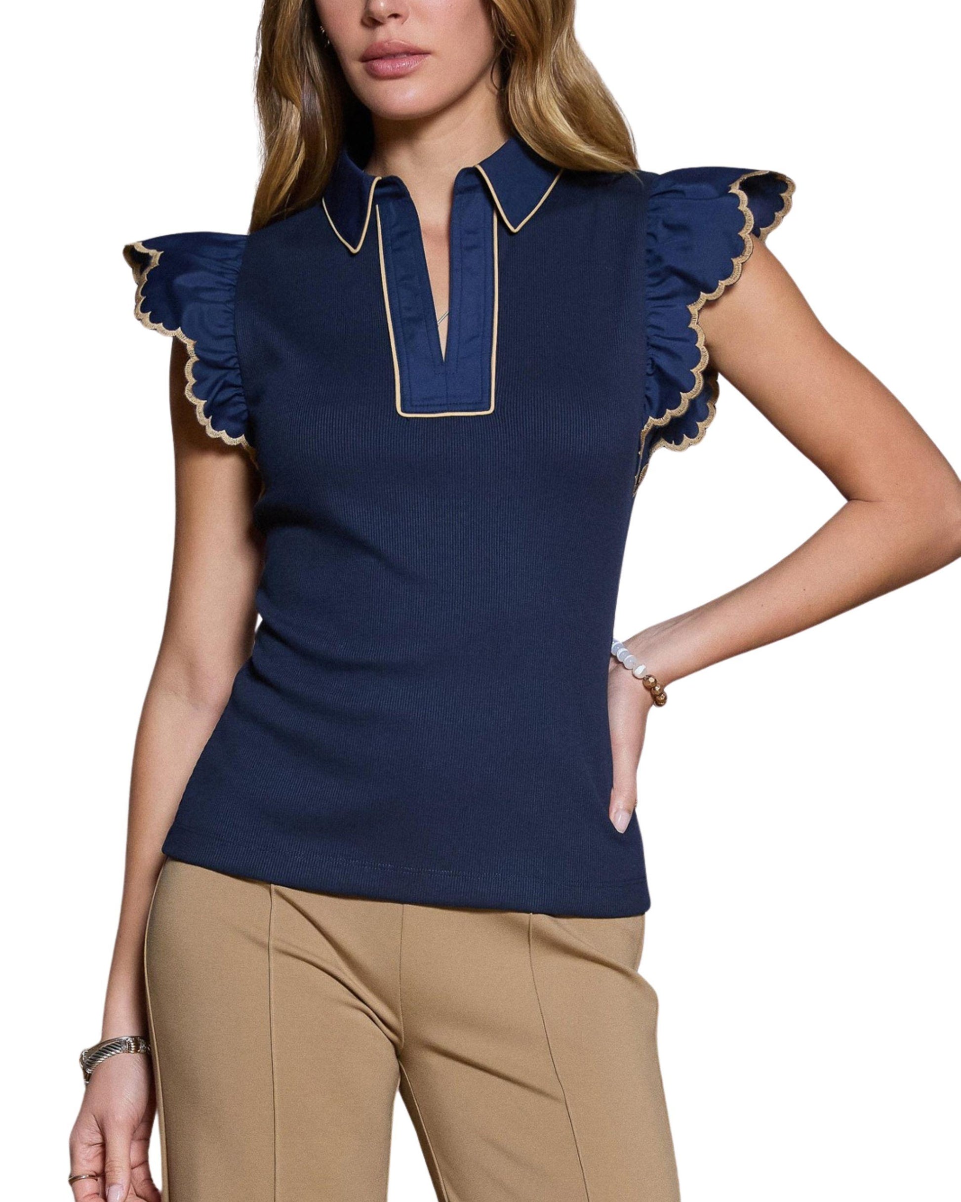 Blusa canale manga escarola para mujer