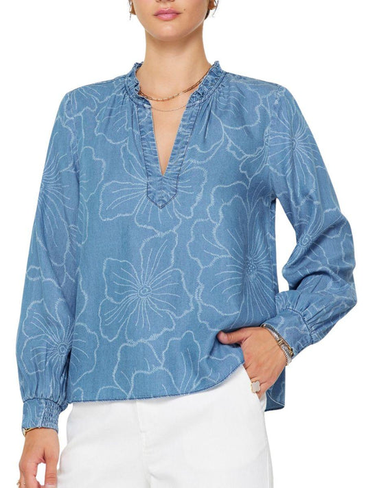 Escorpio Boutique - Blusa en Denim Manga Larga